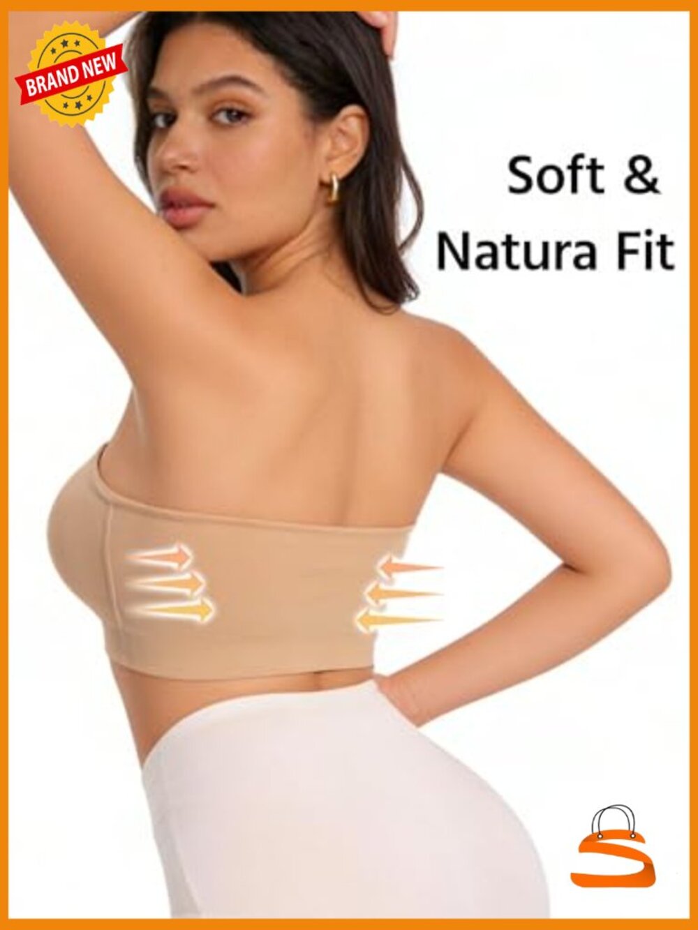 Strapless Padded Wireless Supportive Seamless Tube Top Bra, 1/2 Pack View 6